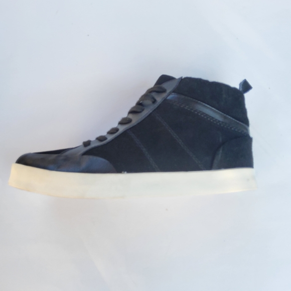 Splendid Lucille Suede & Leather Lace-up Ankle Bootie Mid Top Sneaker 10 Black - Picture 9 of 16